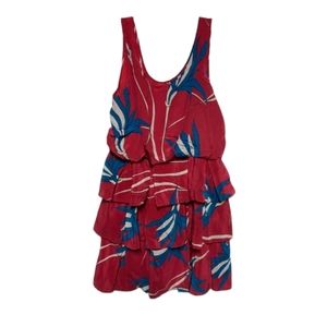 Sariah printed tiered skirt silk dress 2